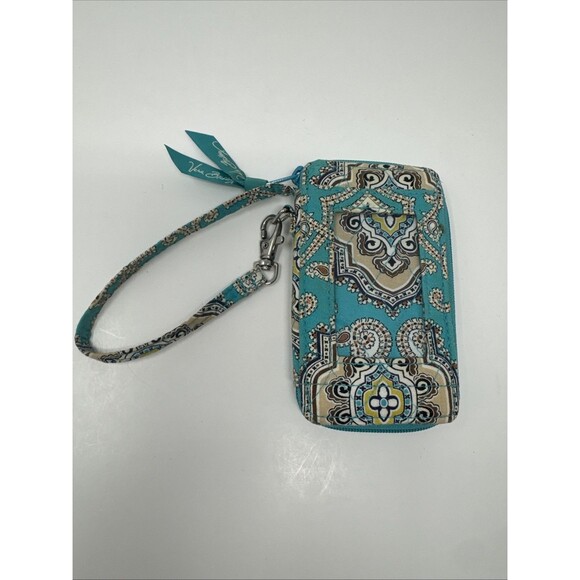 Vera Bradley Wallet Wristlet All In One Totally Turq Pattern Blue Green - Picture 1 of 5